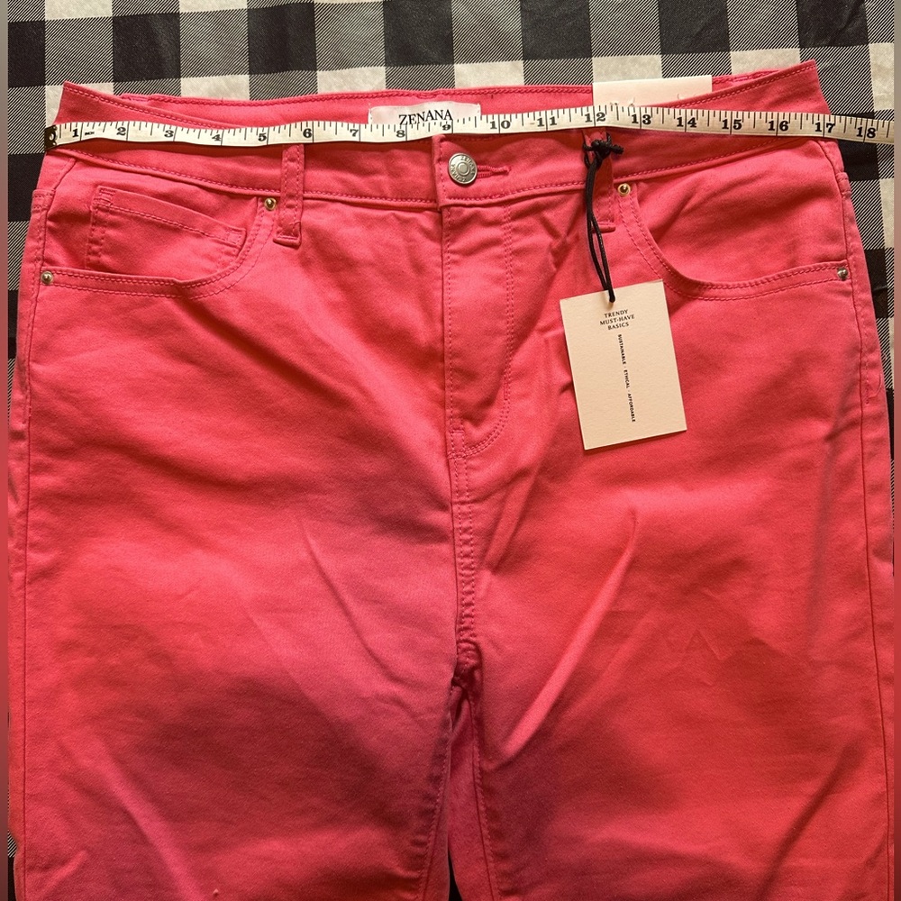 Zenana, high-rise skinny jean, size XL NWT, coral - Picture 3 of 3